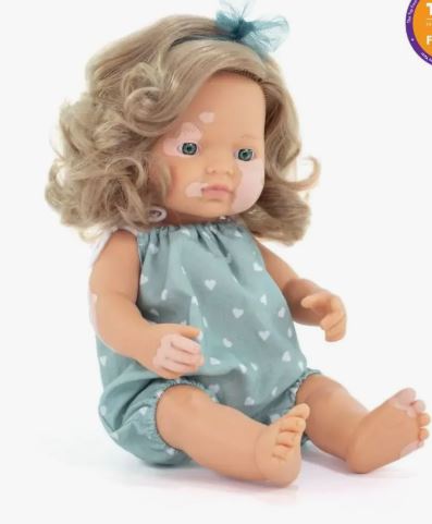 Dark blonde Caucasian doll with vitiligo 38cm MF&M