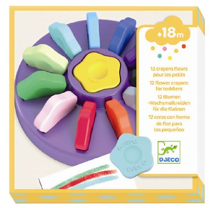 Djeco 12 Blumen Wachsmalkreiden Djeco