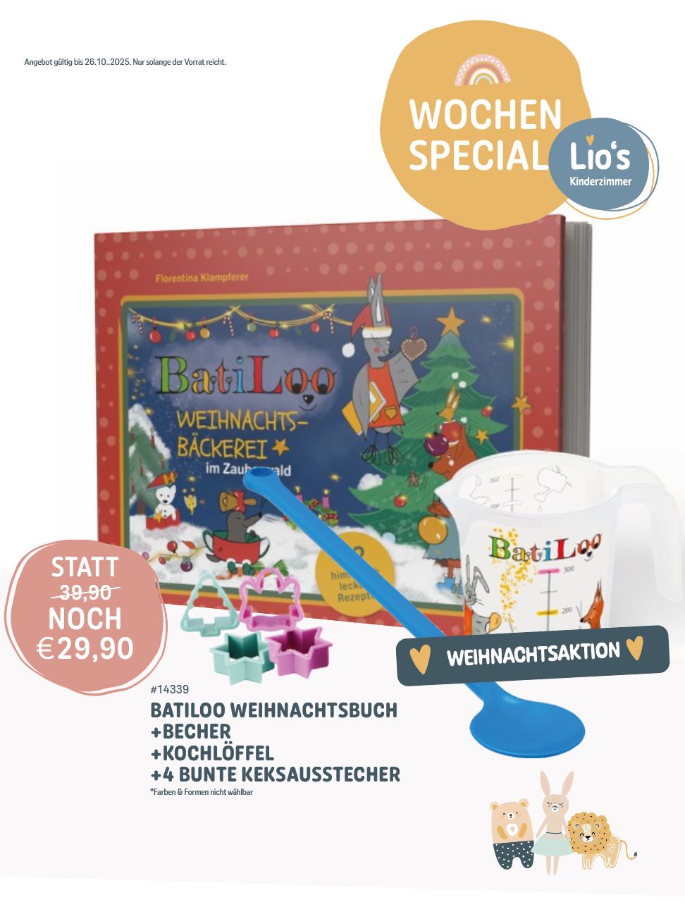 WS Batiloo Weihnachtsbuch+ Becher + Keks + Kochlöf Batiloo