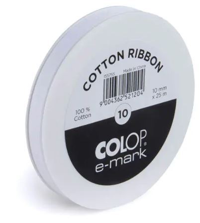 COLOP e-mark Baumwollbänder 10 mm x 25 lfm weiß Colop
