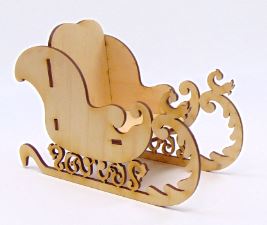 Weihnachtsschlitten 3D Bausatz Holz, Geldgeschenk