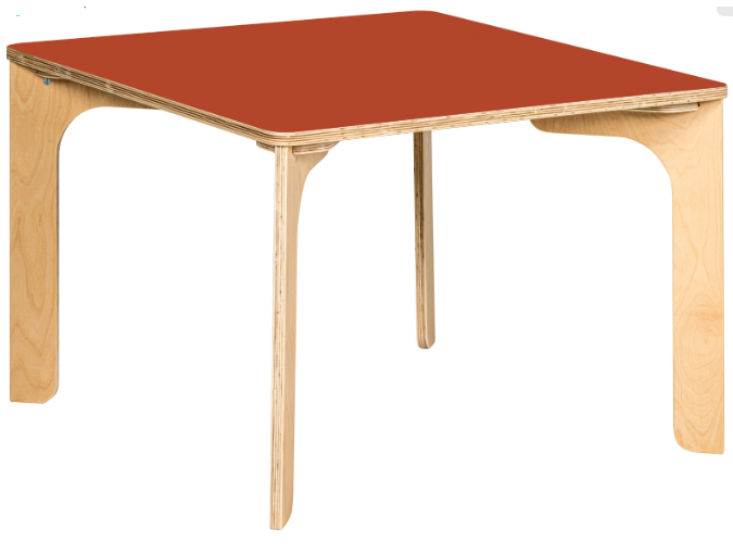 Tisch quadratisch 80x80cm H=46cm Indischrot educo