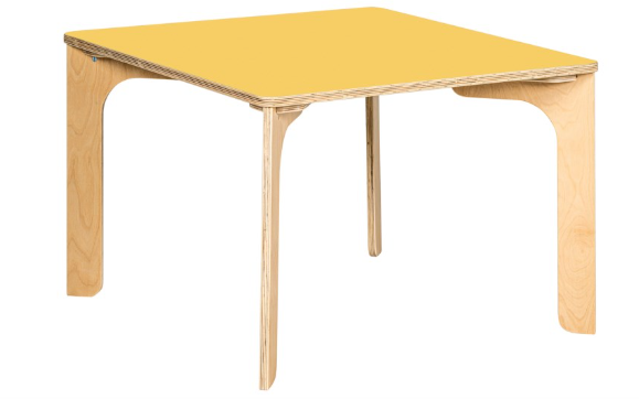 Tisch quadratisch 80x80cm H=46cm Maisgelb educo