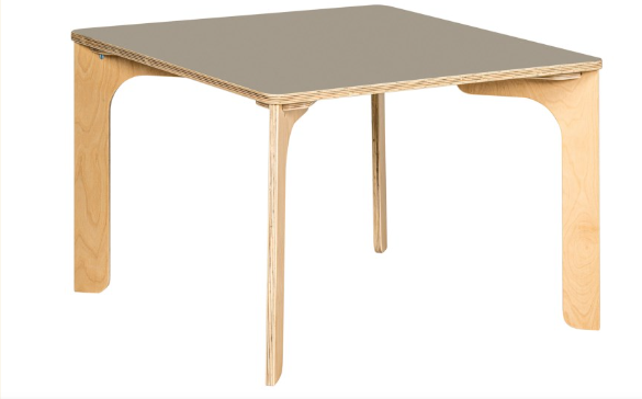 Tisch quadratisch 80x80cm H=53cm Steingrau educo