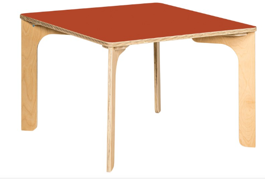 Tisch quadratisch 80x80cm H=53cm Indischrot educo