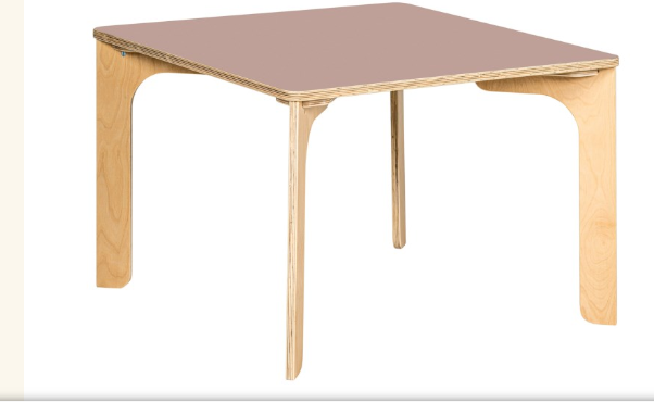 Tisch quadratisch 80x80cm H=53cm Antikrosa educo