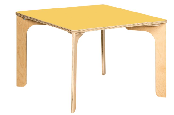 Tisch quadratisch 80x80cm H=53cm Maisgelb educo
