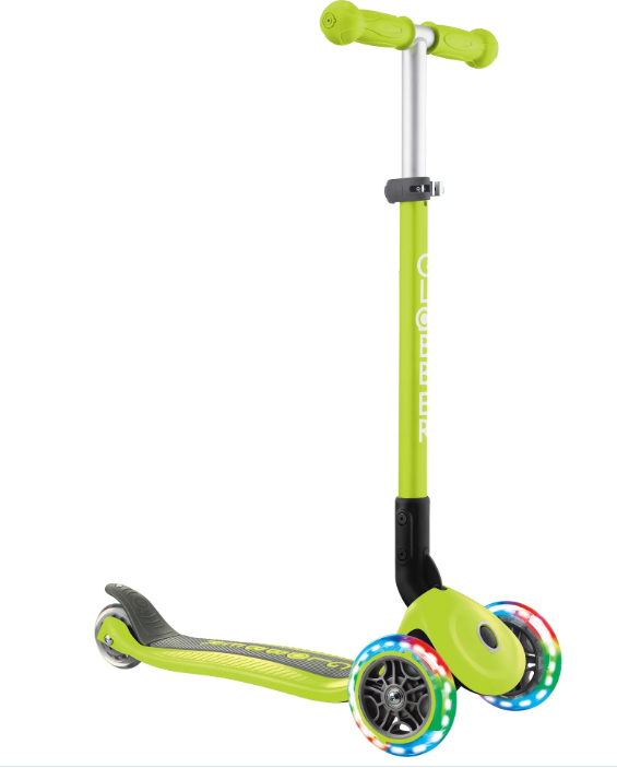 GLOBBER PRIMO FOLDABLE LIGHTS lime grün, mit Leuch