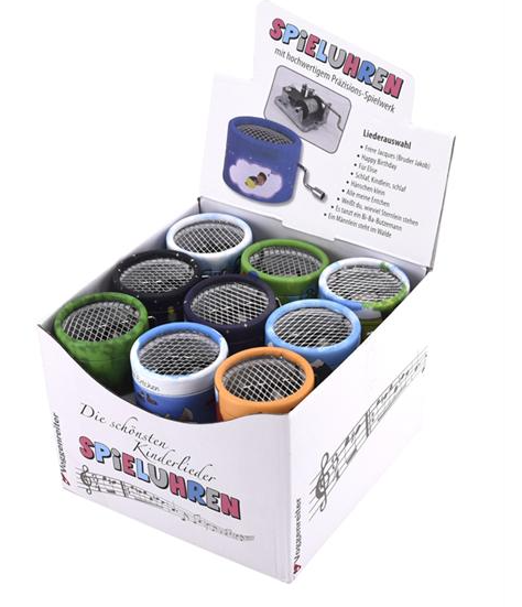 Voggenreiter Spieluhren im Thekendisplay (27 Stück Voggenreiter