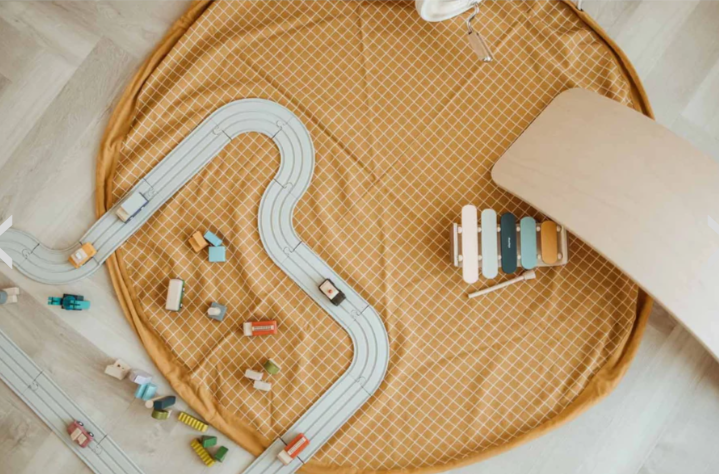 Spieltuch Original- organic  grid mustard Play&Go