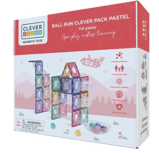 Ball Run Clever Pack Pastel | 110 Pieces Cleverclixx