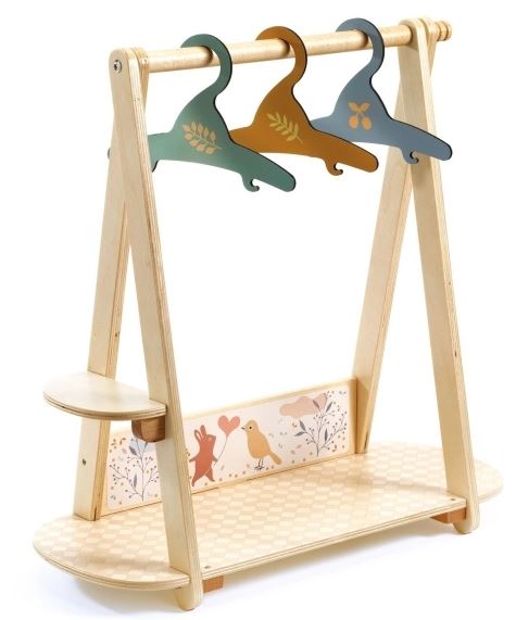 Großer Kleiderständer, 3 Kleiderbügel Djeco