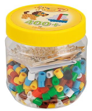 Hama Maxi Dose gelb mit Perlen und Stiftplatten