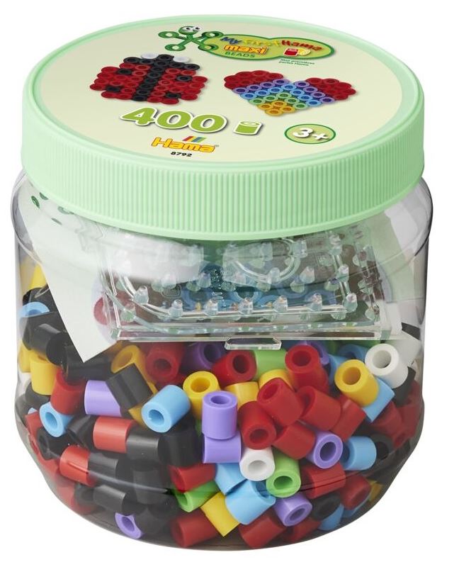 Hama Maxi Dose grün mit Perlen und Stiftplatten (1