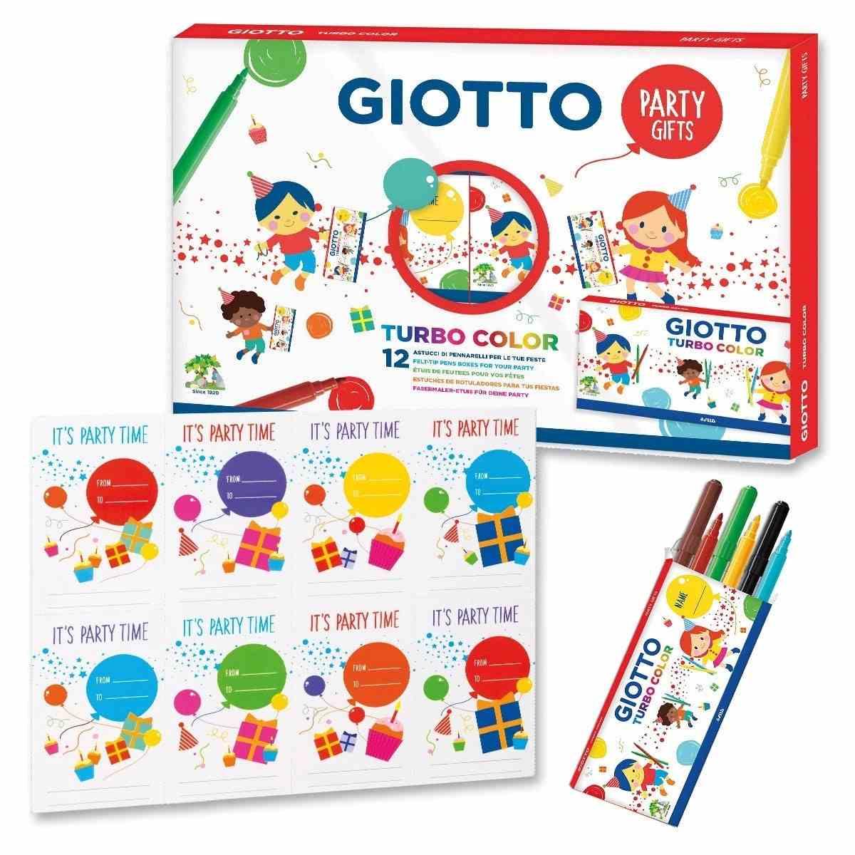 GIOTTO Party Set, 12x Giotto Turbo Color Fasermale GIOTTO