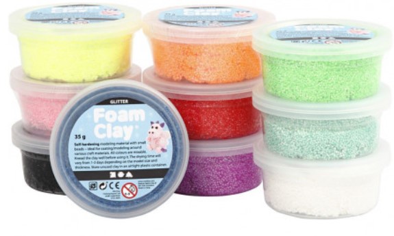 Foam Clay® , Glitter, Sortierte Farben, 10x35g/ 1