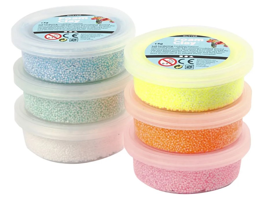 Foam Clay® , Glitter, Pastellfarben, 6x14g/ 1 Pck creativ Company