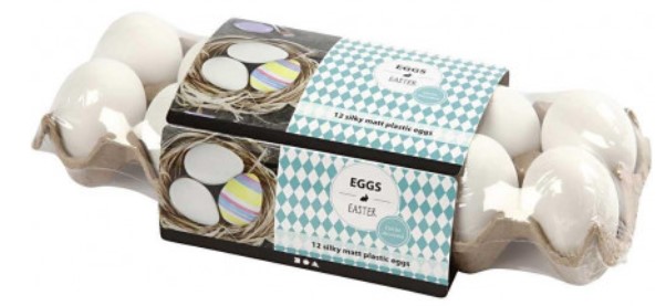 Eier, H 6 cm, Weiß, 12 Stk/ 1 Pck creativ Company