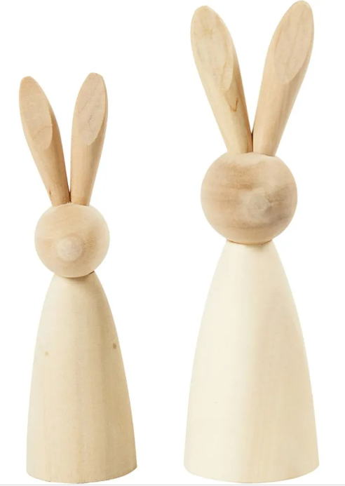 Holzhasen, H 12+14 cm, T 3,5+4 cm, 2Stk/ 1 Pck creativ Company