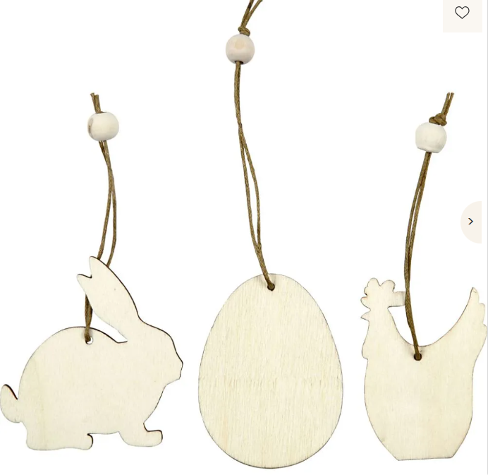 Holzornamente, Kaninchen, Ei, Huhn, Größe 6 cm, Di creativ Company