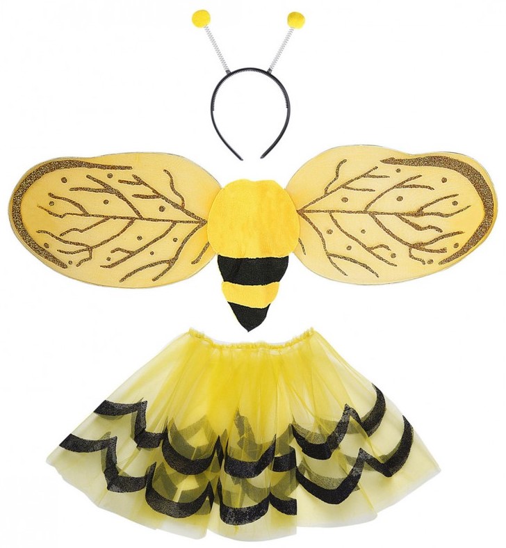 "BIENE" Dress-up Set (Tutu, Flügel, Antennen)