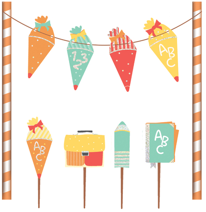 A3&: Tortendekoration Einschulung, 4,5 - 17 cm, 11