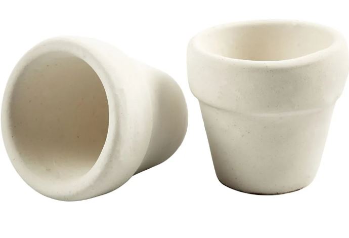 Blumentopf - 6 Stk/ 1 Pck, H 4,6 cm, D 5,2 cm, Wei