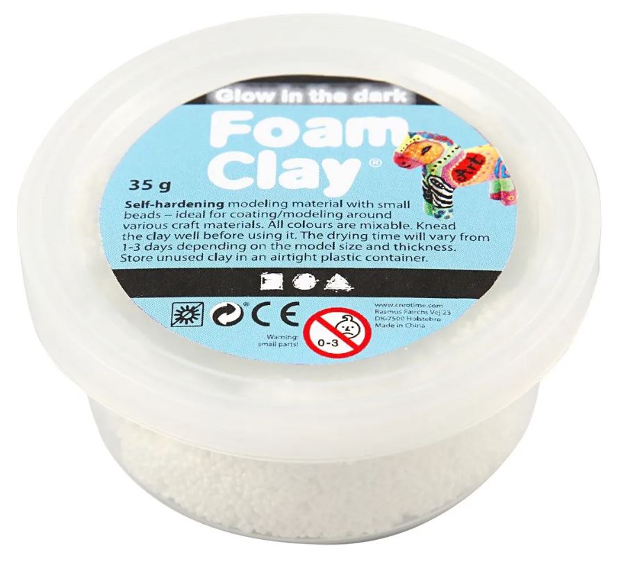 Foam Clay - 35 g/ 1 Dose, Leuchtet im Dunkeln
