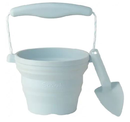 Scrunch Seedling Pots & Trowel, duck egg blu