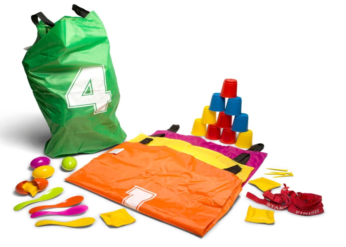 Party Kit Spielset - Sackhüpfen, Blechwerfen und E