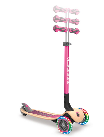 GLOBBER PRIMO FOLDABLE WOOD LIGHTS pink, mit Leuc
