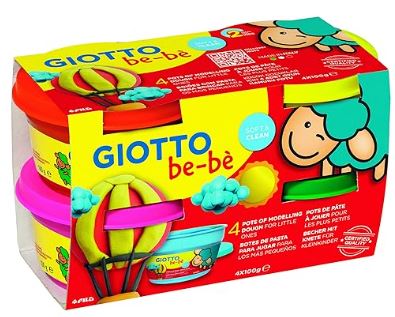 Be-bè Knete 4x 100g - pink/rot/gelb/grün