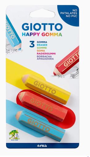 GIOTTO Happy Gomma Eraser - 3er Blister
