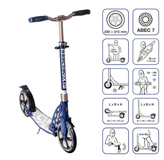 Aluminium Scooter 230/215 mm creme