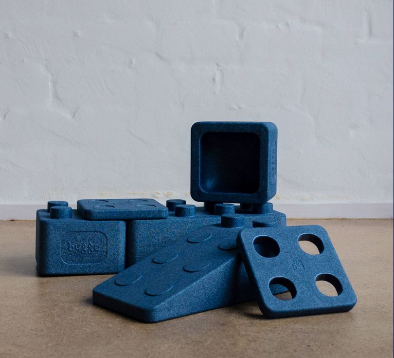 6-teiliges bygge Basis-Set "MONOKROM" Blau