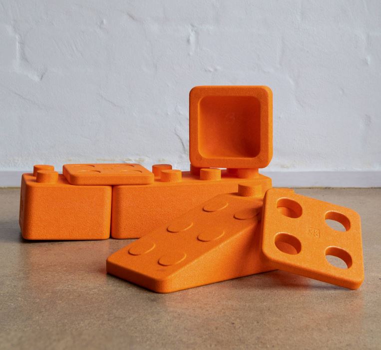 6-teiliges bygge Basis-Set "MONOKROM" Orange