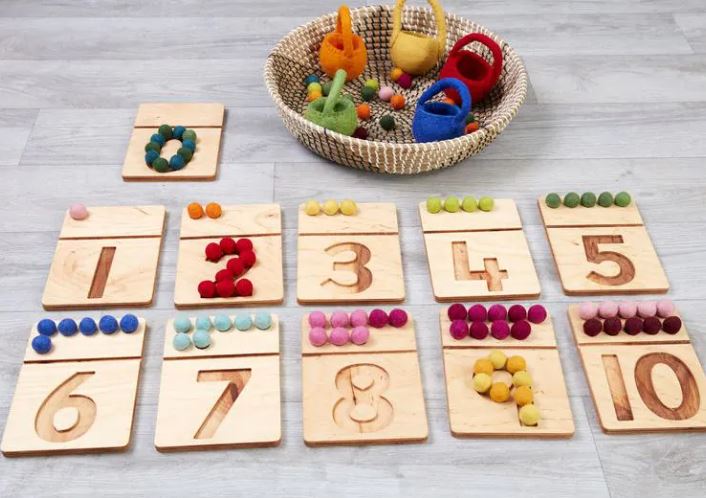 Filzkugel-Zahlen-Set (11er-Pack)