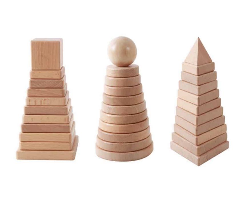 Holz Steckspiel, 3 Formen
