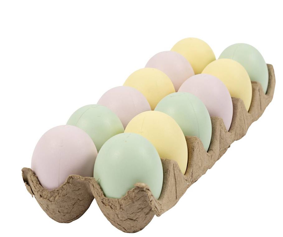 Eier, H 6 cm, Pastellfarben, 12 Stk/ 1 Pck