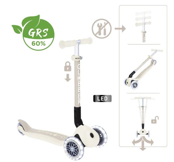 GLOBBER JUNIOR FOLDABLE LIGHTS ECO kokos weiß, mit