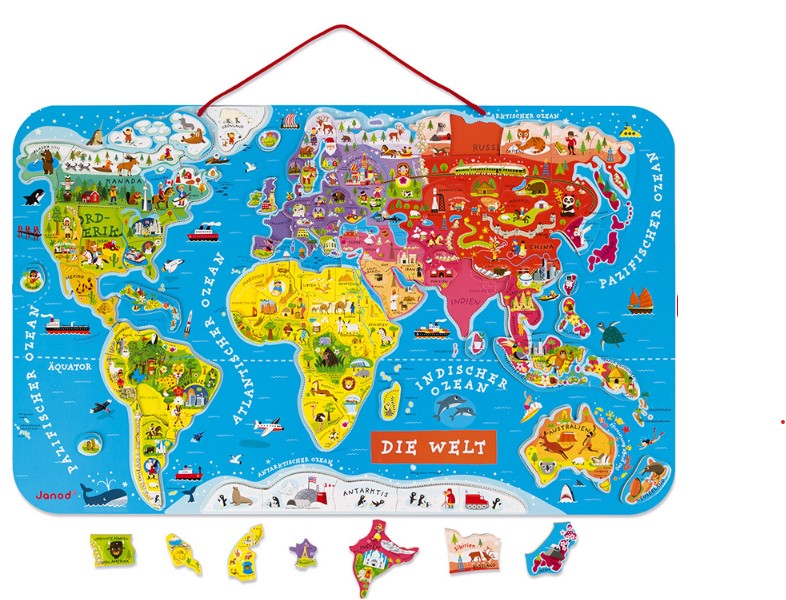 WS: MAGNETISCHES LAND-PUZZLE "DIE WELT" DEUTSCH